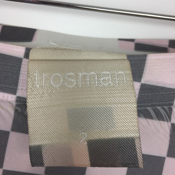 TROSMAN abstract checkerboard skater skirt SZ 2 - Picture 8 of 8